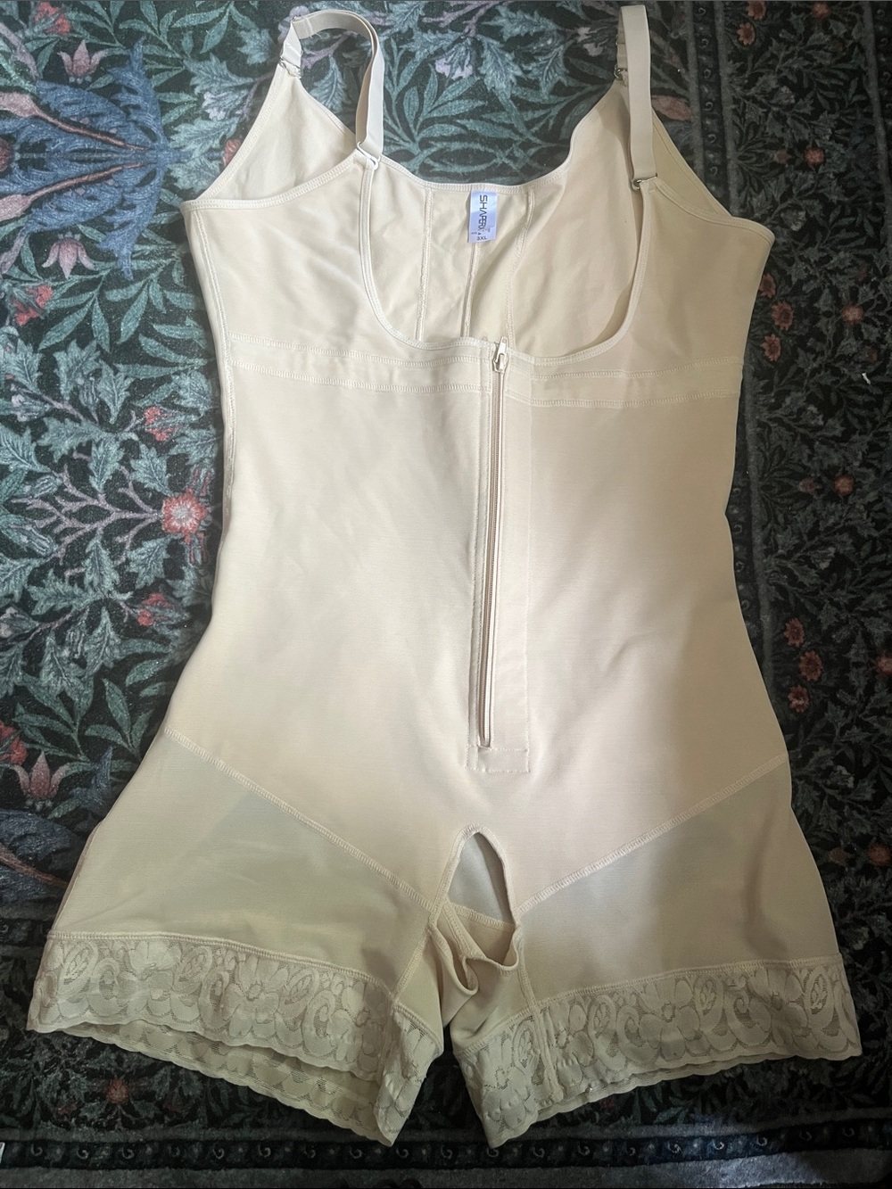 Unbranded Women's Cream Full-Body Shapewear with Front Zipper